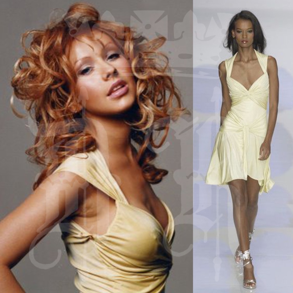 RARE yellow runway dress ASO Christina Aguilera